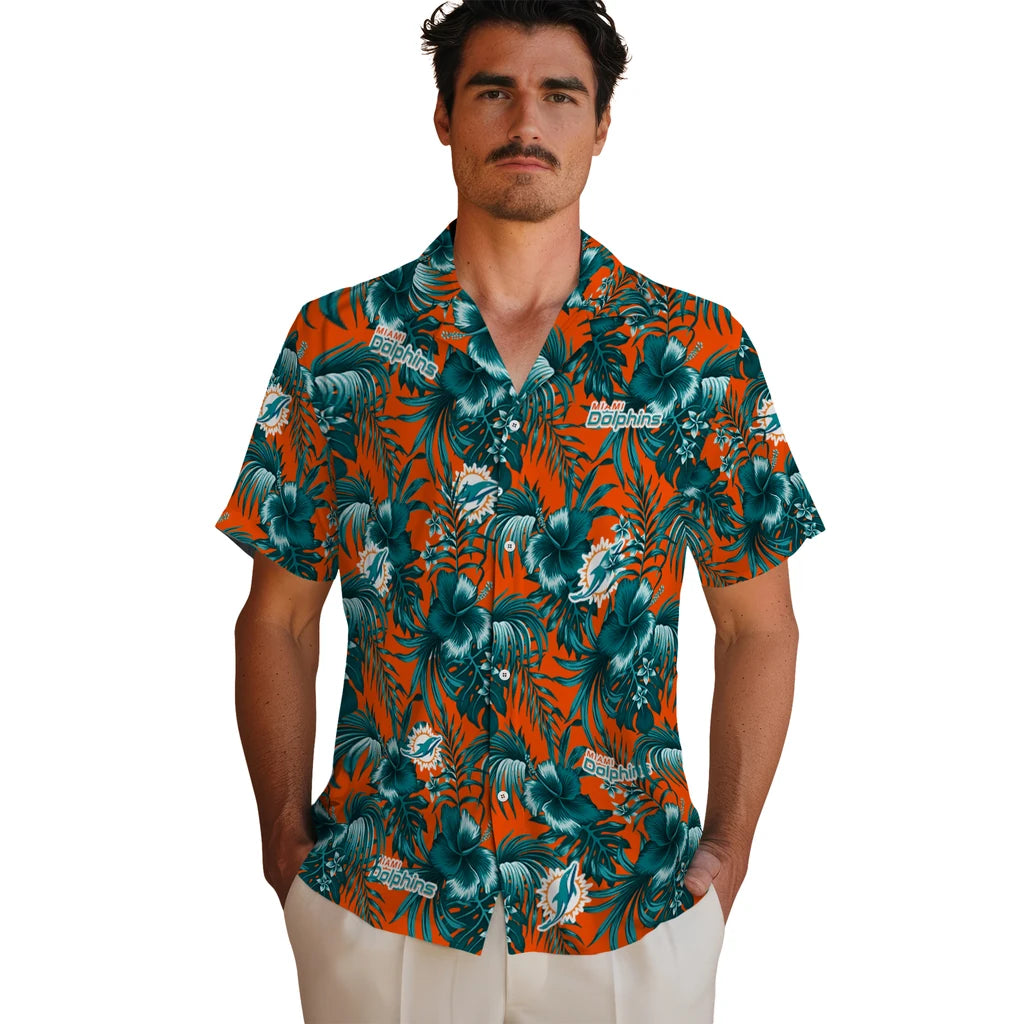 Miami Dolphins Hawaiian Shirt - Hibiscus Exotic | Moonbestprint