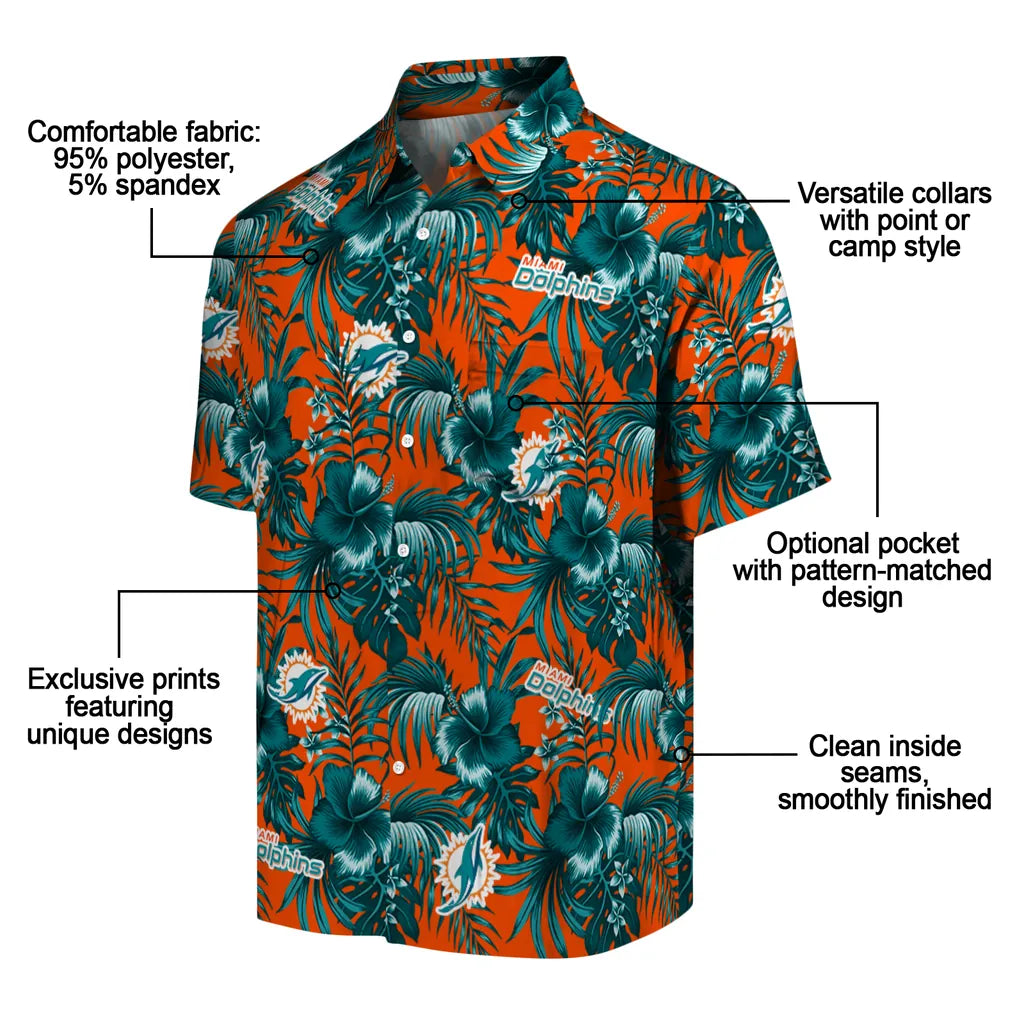 Miami Dolphins Hawaiian Shirt - Hibiscus Exotic | Moonbestprint