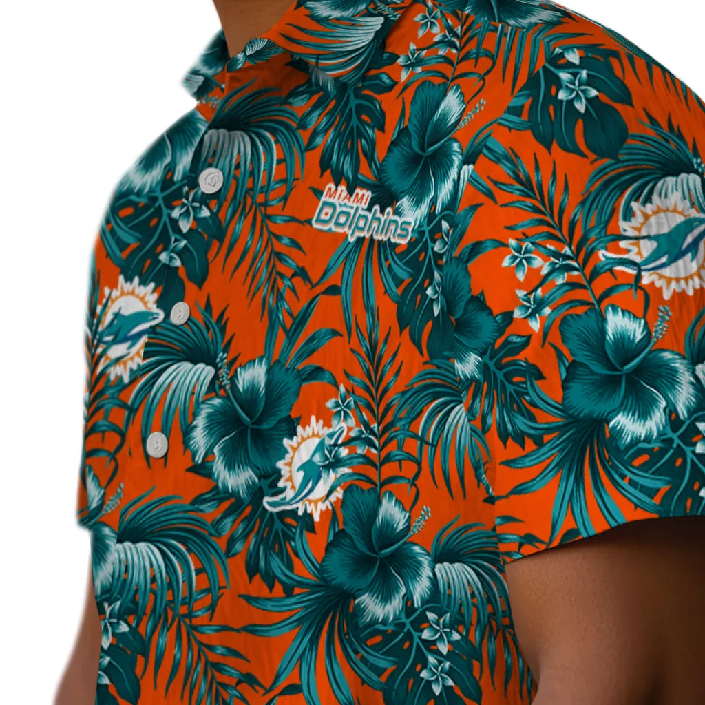 Miami Dolphins Hawaiian Shirt - Hibiscus Exotic | Moonbestprint