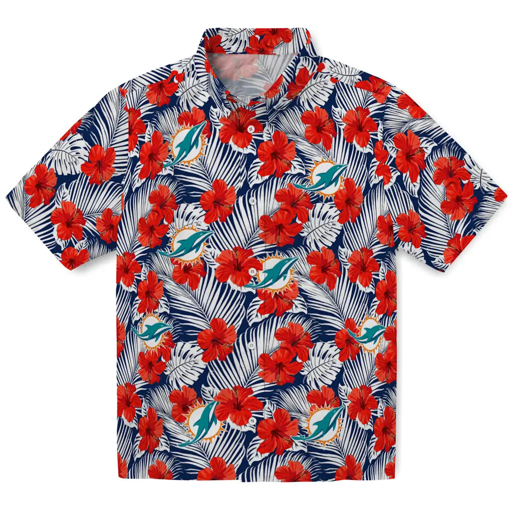 Miami Dolphins Hawaiian Shirt - Hibiscus Fiesta | Moonbestprint