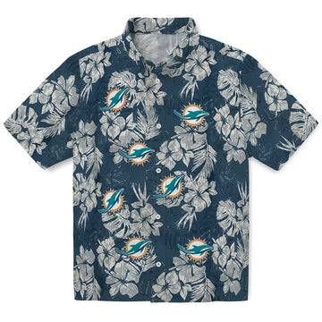 Miami Dolphins Hawaiian Shirt - Hibiscus Flowers | Moonbestprint
