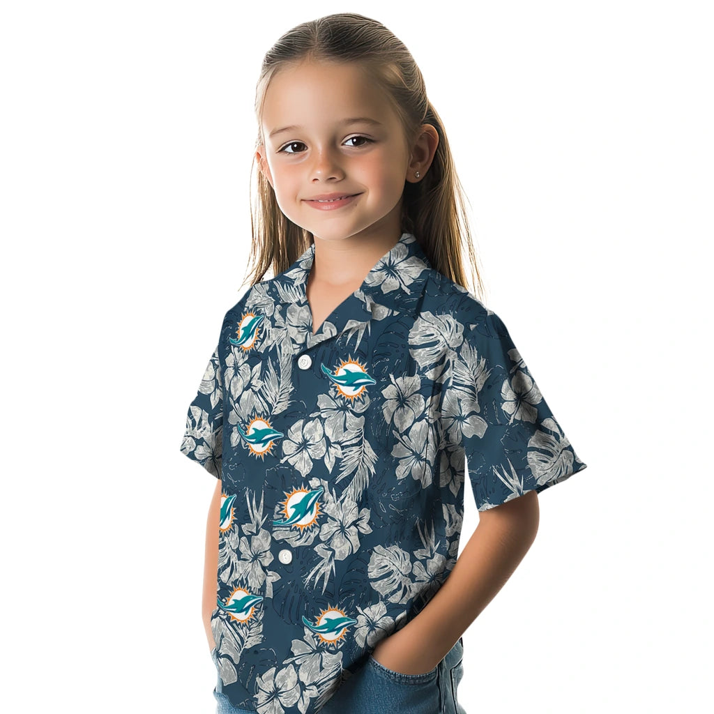 Miami Dolphins Hawaiian Shirt - Hibiscus Flowers | Moonbestprint