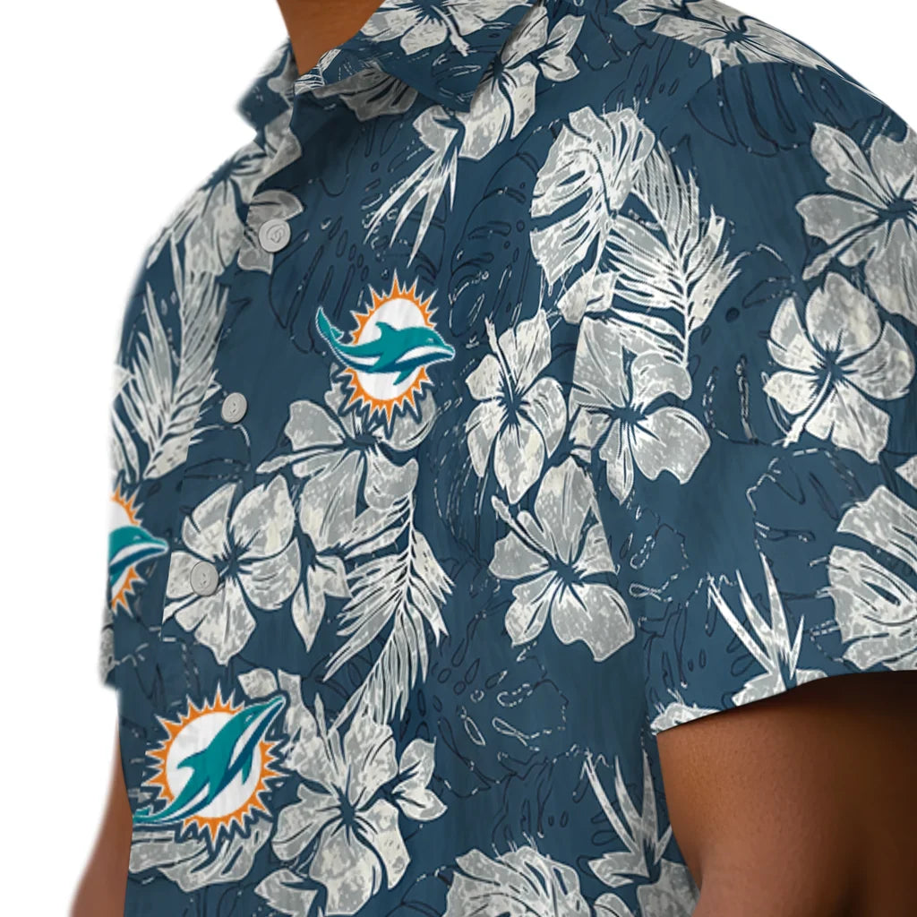 Miami Dolphins Hawaiian Shirt - Hibiscus Flowers | Moonbestprint