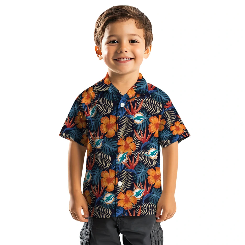 Miami Dolphins Hawaiian Shirt - Hibiscus Foliage | Moonbestprint