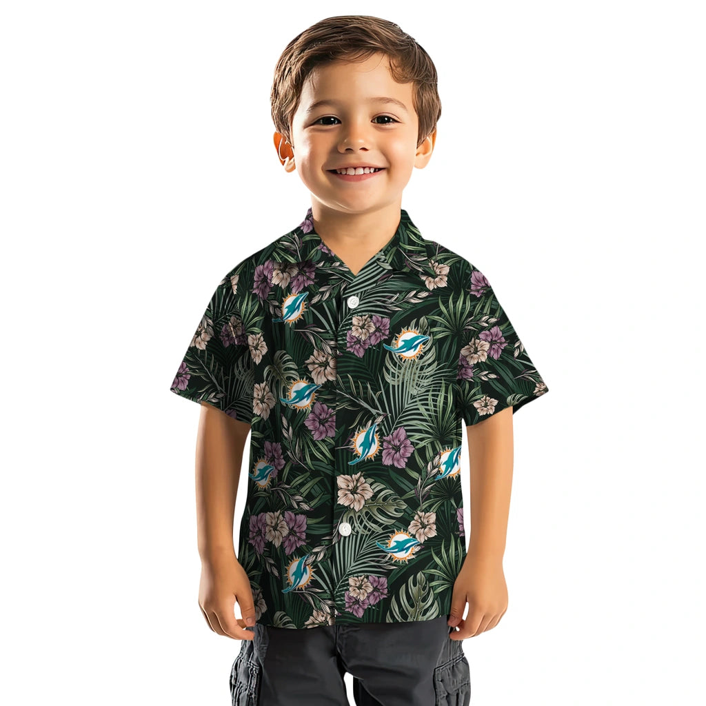 Miami Dolphins Hawaiian Shirt - Hibiscus Leaves Pattern | Moonbestprint