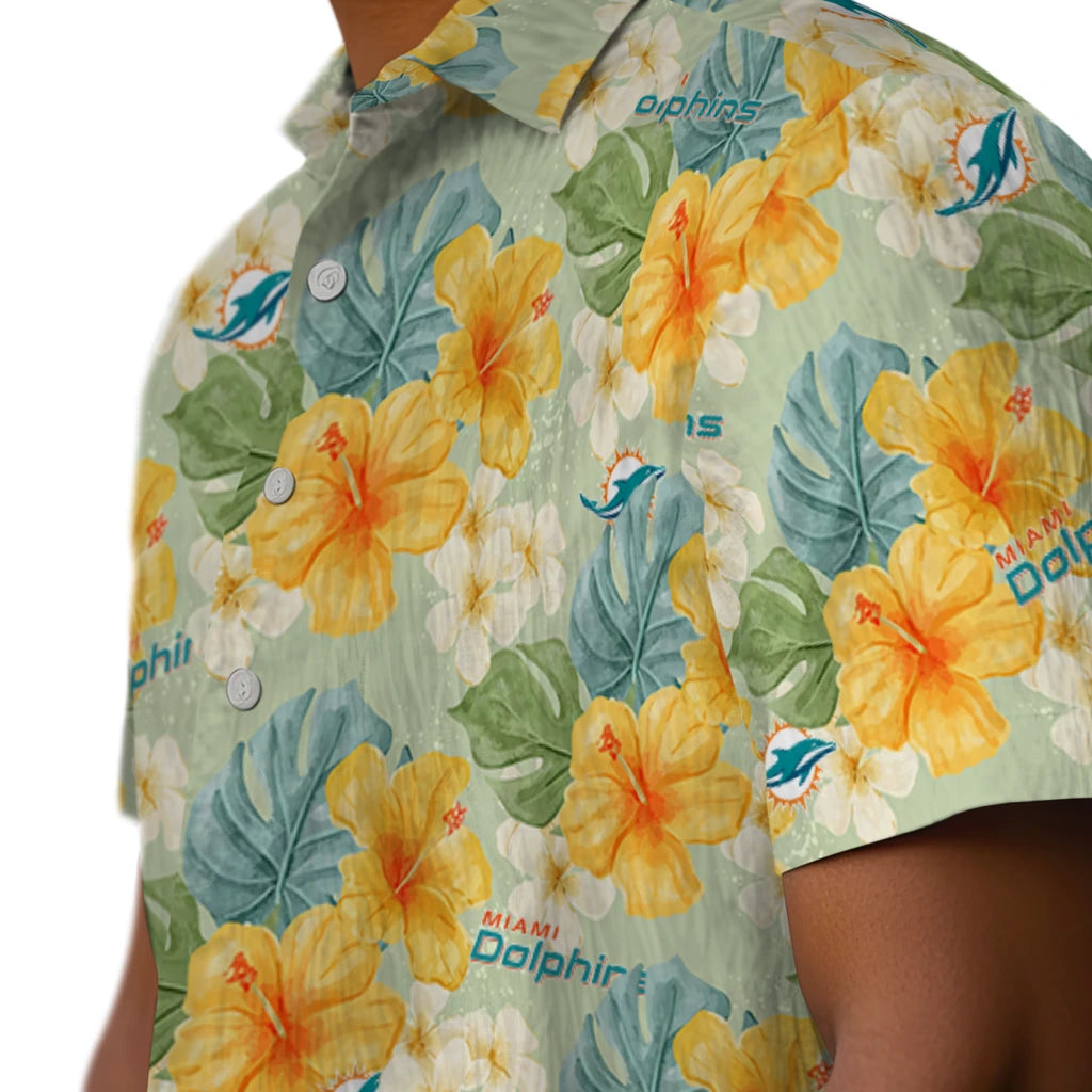 Miami Dolphins Hawaiian Shirt - Hibiscus Mood | Moonbestprint