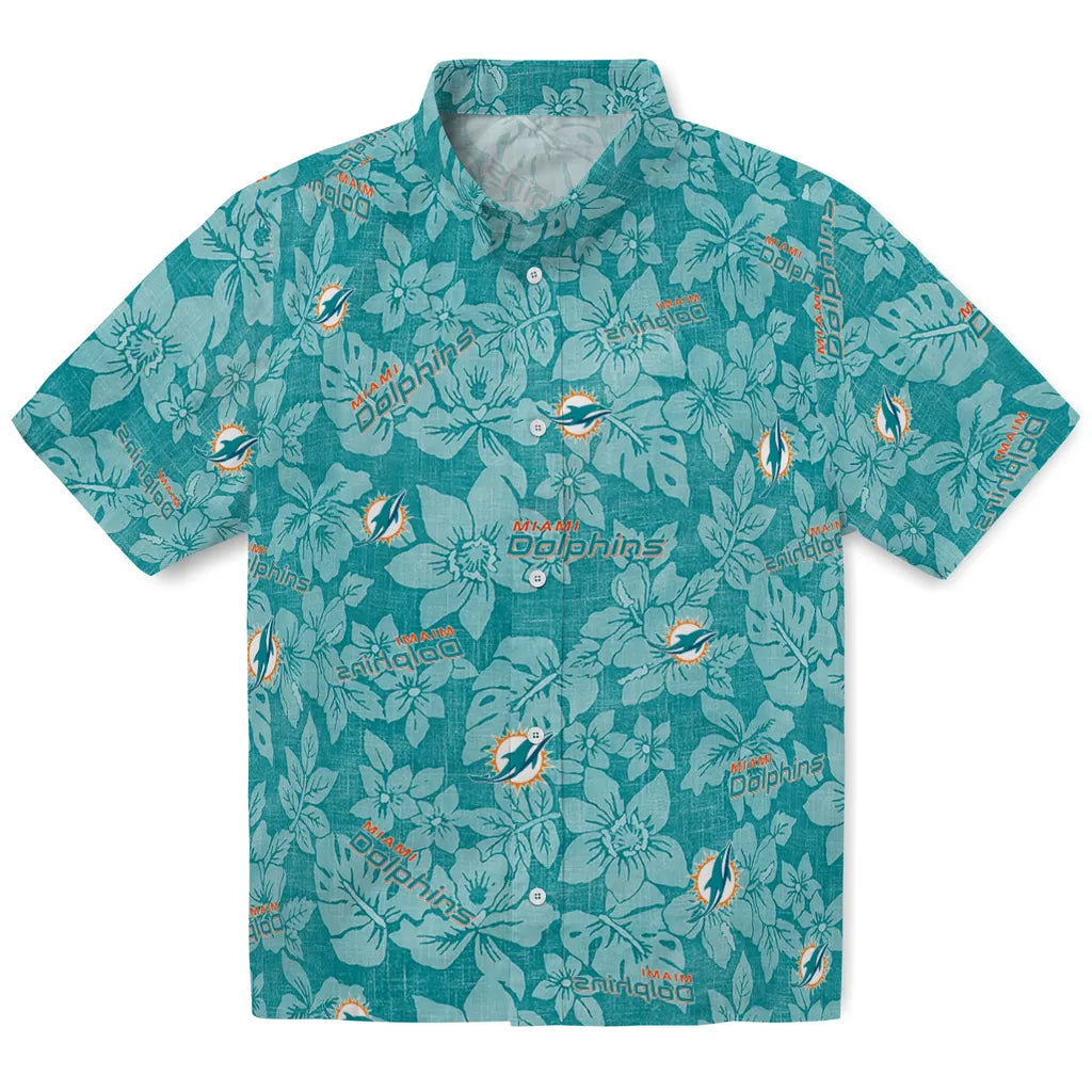 Miami Dolphins Hawaiian Shirt - Hibiscus Oasis | Moonbestprint