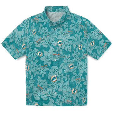 Miami Dolphins Hawaiian Shirt - Hibiscus Oasis | Moonbestprint
