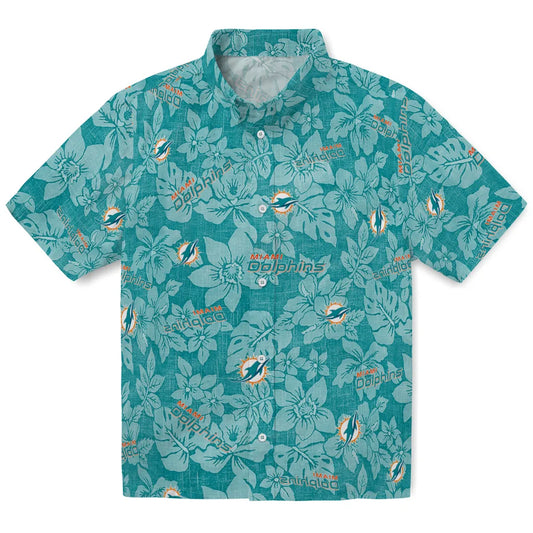 Miami Dolphins Hawaiian Shirt - Hibiscus Oasis | Moonbestprint