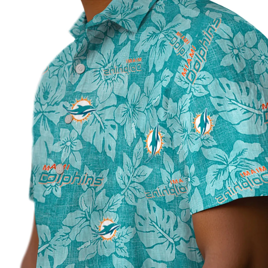 Miami Dolphins Hawaiian Shirt - Hibiscus Oasis | Moonbestprint