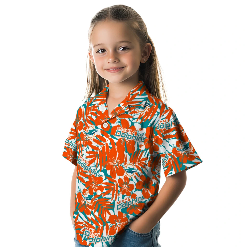 Miami Dolphins Hawaiian Shirt - Hibiscus Overlay | Moonbestprint
