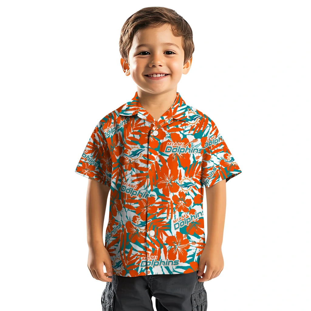 Miami Dolphins Hawaiian Shirt - Hibiscus Overlay | Moonbestprint