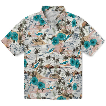 Miami Dolphins Hawaiian Shirt - Hibiscus Seaside | Moonbestprint