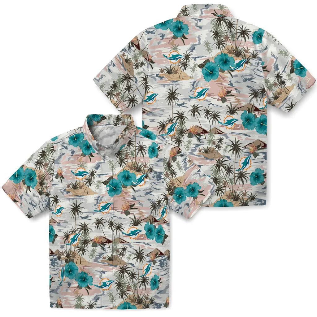 Miami Dolphins Hawaiian Shirt - Hibiscus Seaside | Moonbestprint