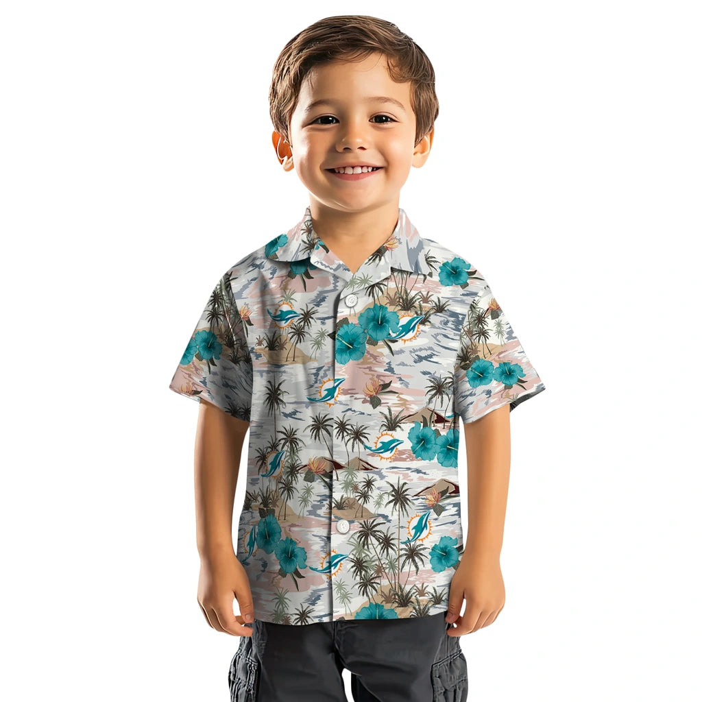 Miami Dolphins Hawaiian Shirt - Hibiscus Seaside | Moonbestprint