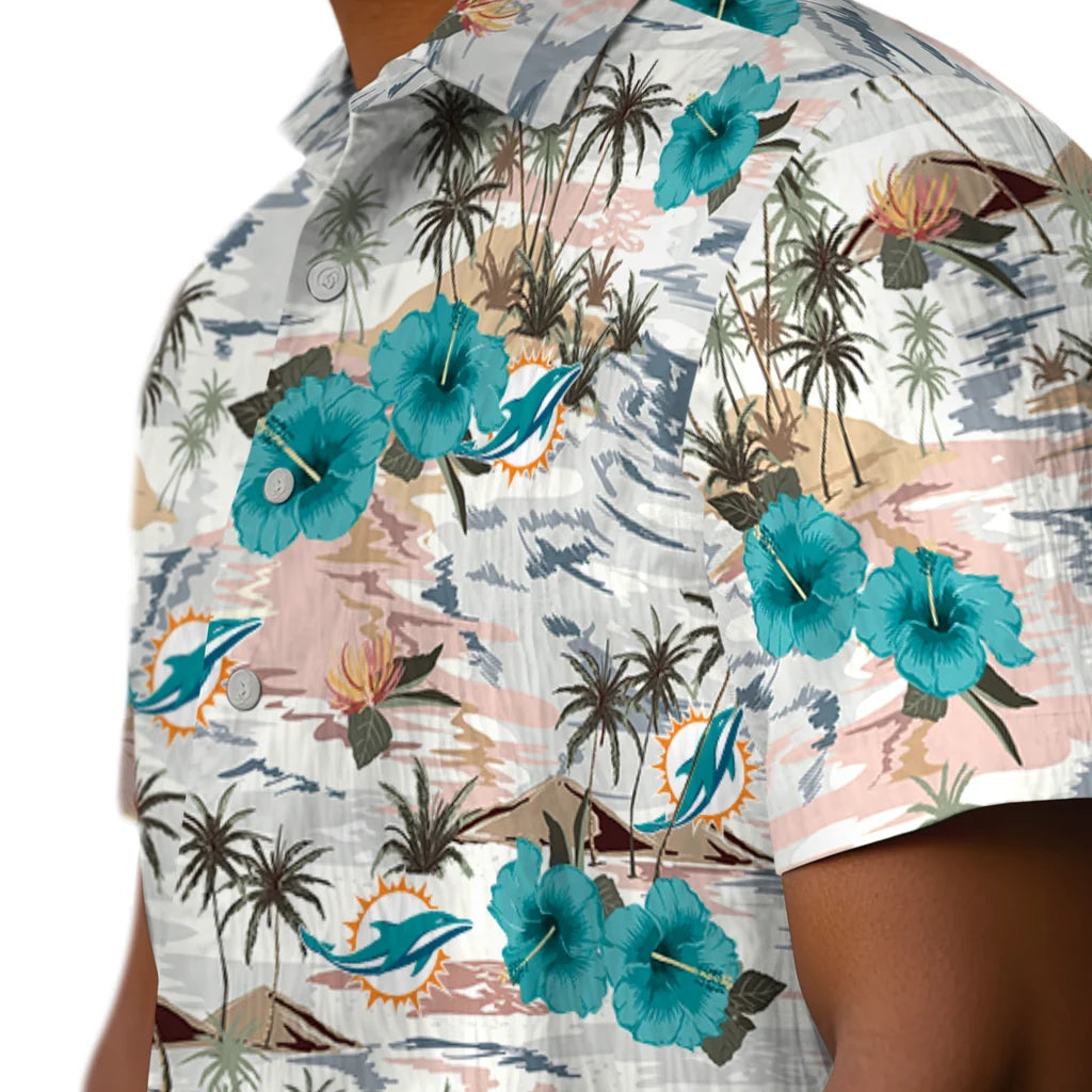 Miami Dolphins Hawaiian Shirt - Hibiscus Seaside | Moonbestprint