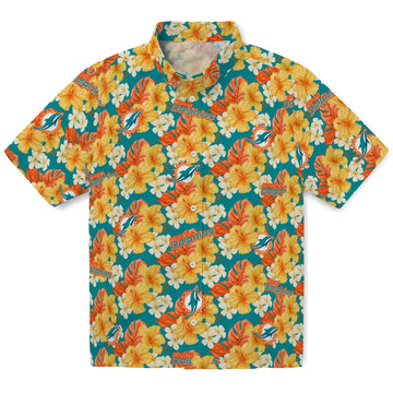 Miami Dolphins Hawaiian Shirt - Hibiscus Tropics | Moonbestprint