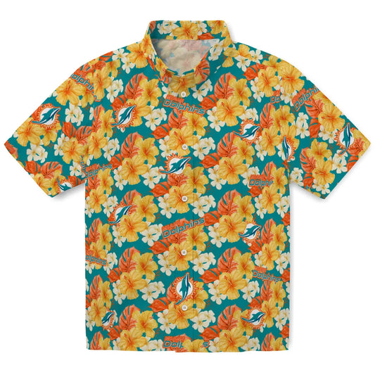 Miami Dolphins Hawaiian Shirt - Hibiscus Tropics | Moonbestprint