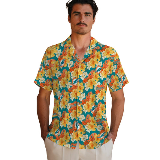 Miami Dolphins Hawaiian Shirt - Hibiscus Tropics | Moonbestprint