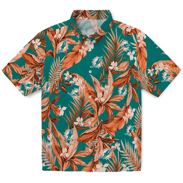 Miami Dolphins Hawaiian Shirt - Palm Leaves | Moonbestprint