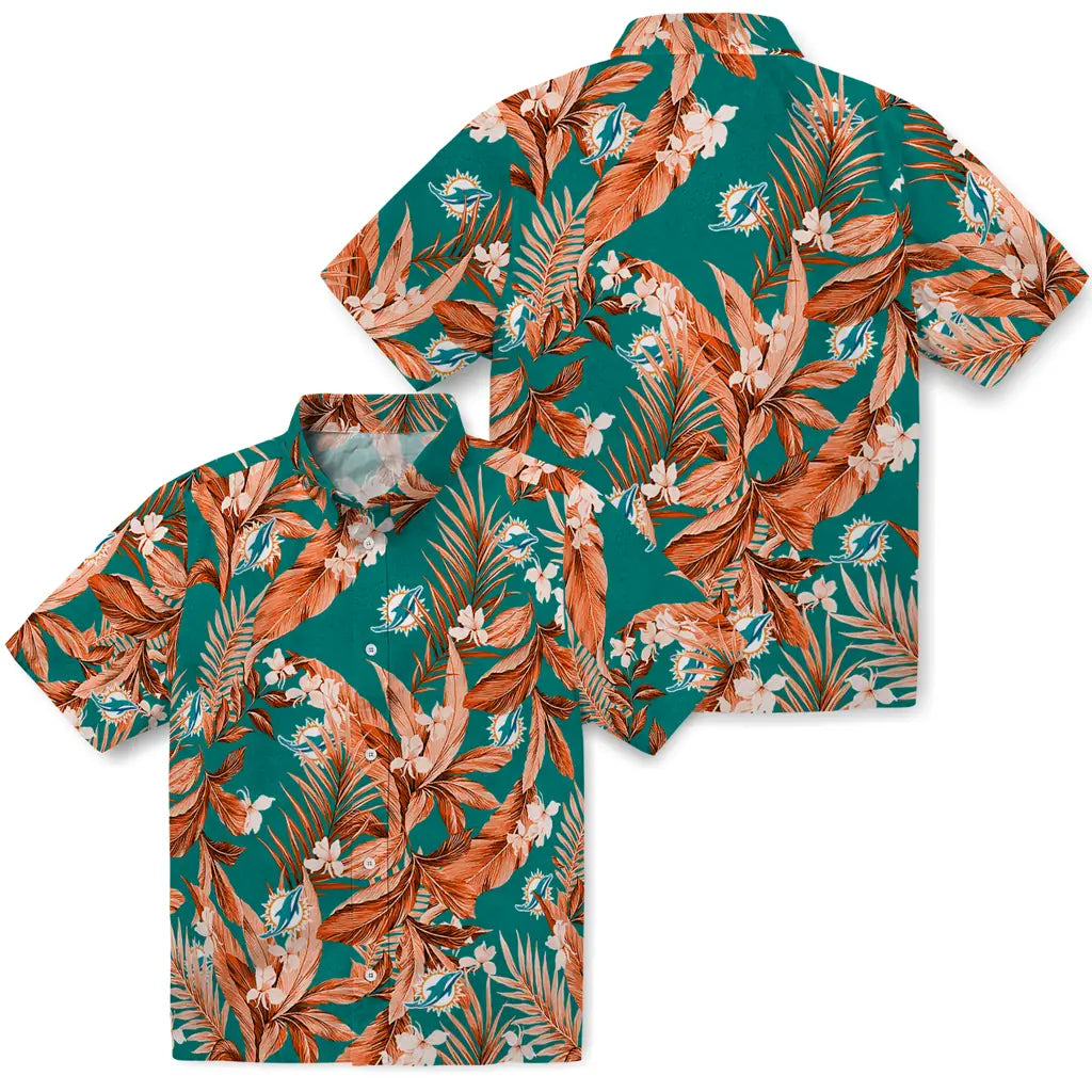 Miami Dolphins Hawaiian Shirt - Palm Leaves | Moonbestprint