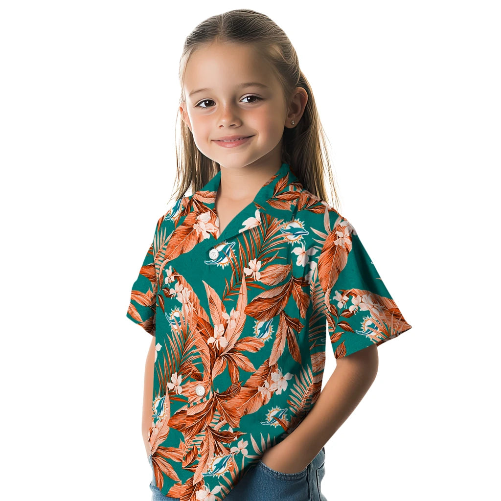 Miami Dolphins Hawaiian Shirt - Palm Leaves | Moonbestprint