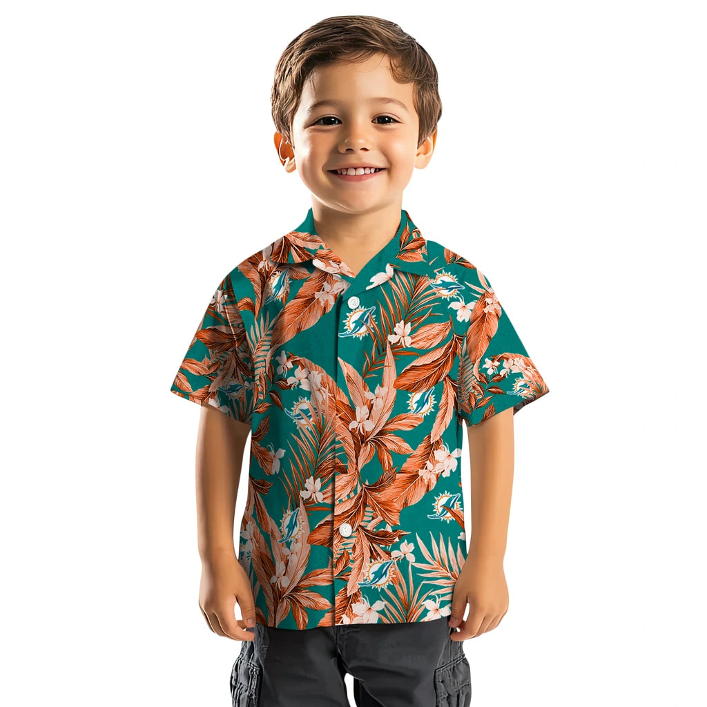 Miami Dolphins Hawaiian Shirt - Palm Leaves | Moonbestprint