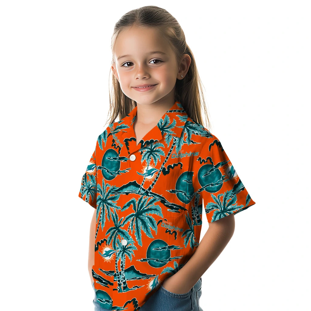 Miami Dolphins Hawaiian Shirt - Palm Sunset | Moonbestprint