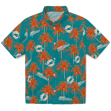 Miami Dolphins Hawaiian Shirt - Palm Tree Motif | Moonbestprint