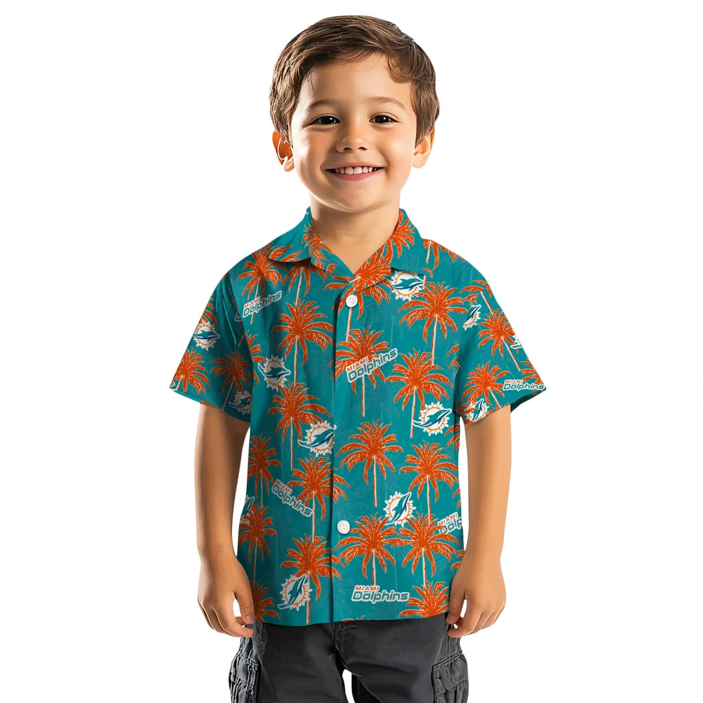 Miami Dolphins Hawaiian Shirt - Palm Tree Motif | Moonbestprint