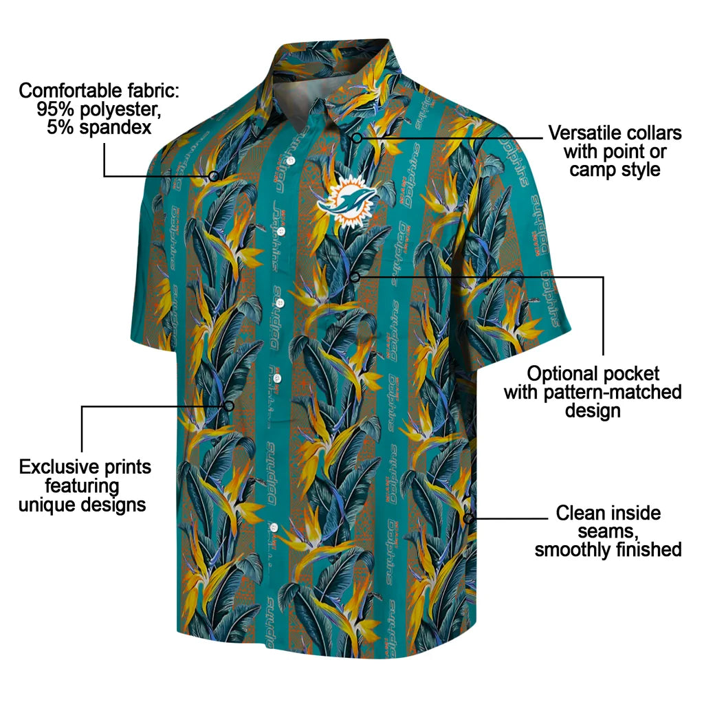 Miami Dolphins Hawaiian Shirt - Paradise Vines | Moonbestprint