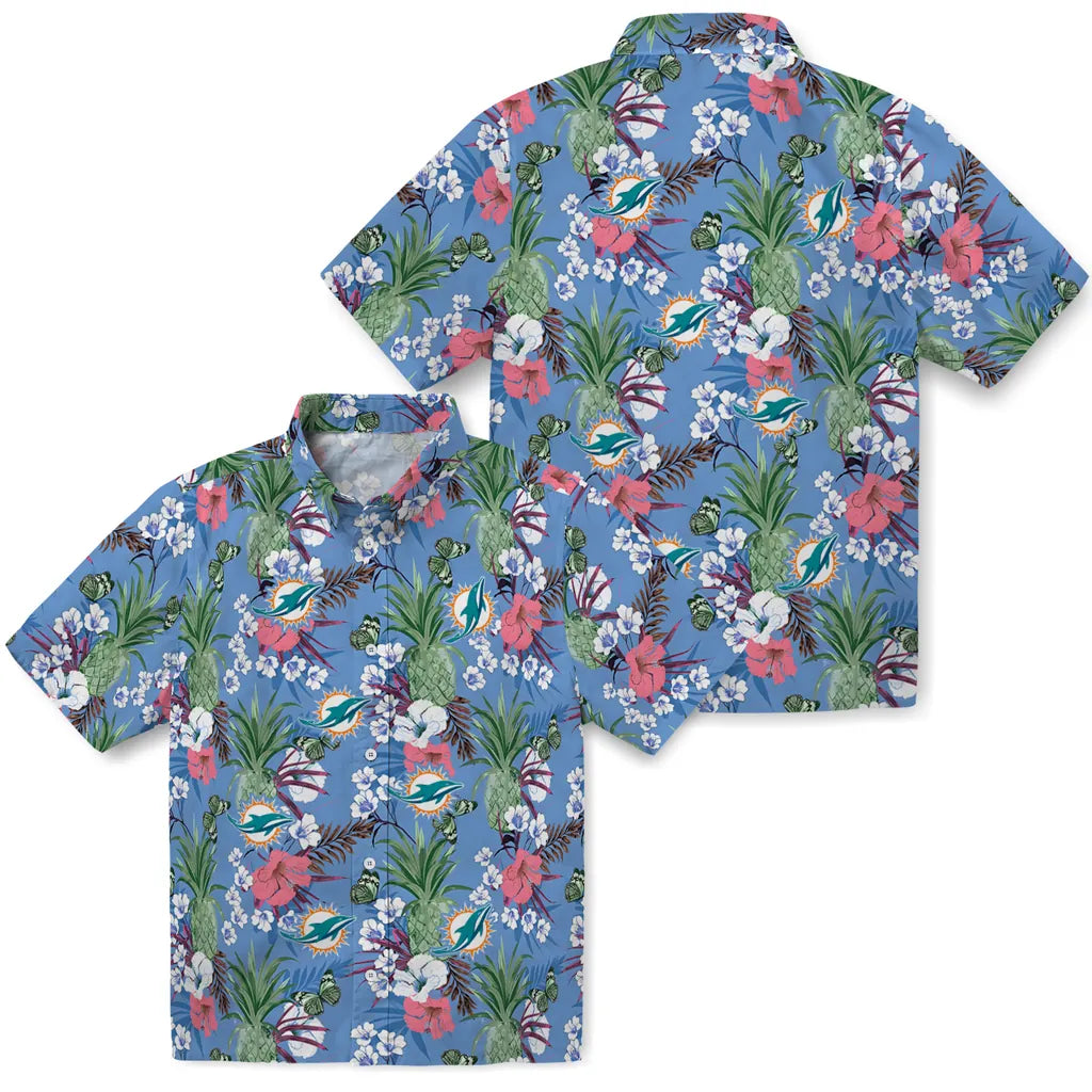Miami Dolphins Hawaiian Shirt - Pineapple Bouquet | Moonbestprint