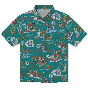 Miami Dolphins Hawaiian Shirt - Simpsons Christmas | Moonbestprint
