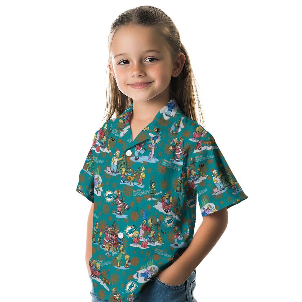Miami Dolphins Hawaiian Shirt - Simpsons Christmas | Moonbestprint