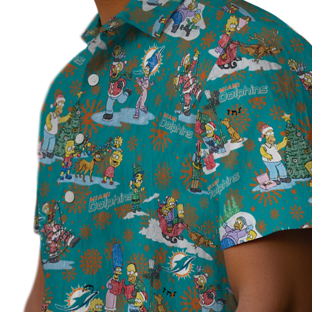 Miami Dolphins Hawaiian Shirt - Simpsons Christmas | Moonbestprint