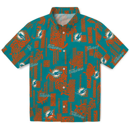 Miami Dolphins Hawaiian Shirt - Turtle Lines | Moonbestprint