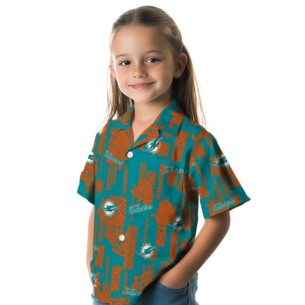 Miami Dolphins Hawaiian Shirt - Turtle Lines | Moonbestprint