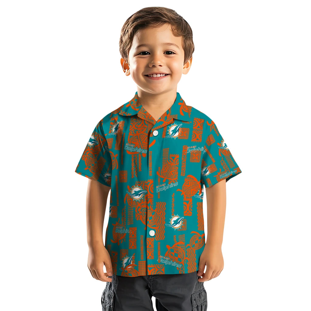 Miami Dolphins Hawaiian Shirt - Turtle Lines | Moonbestprint
