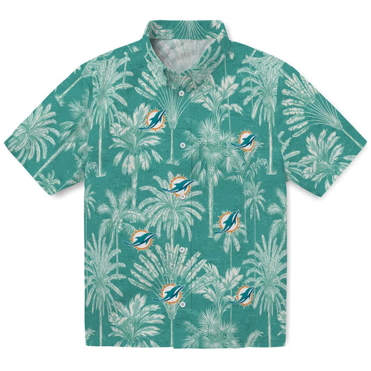 Miami Dolphins Hawaiian Shirt - Vintage Palm Tree | Moonbestprint