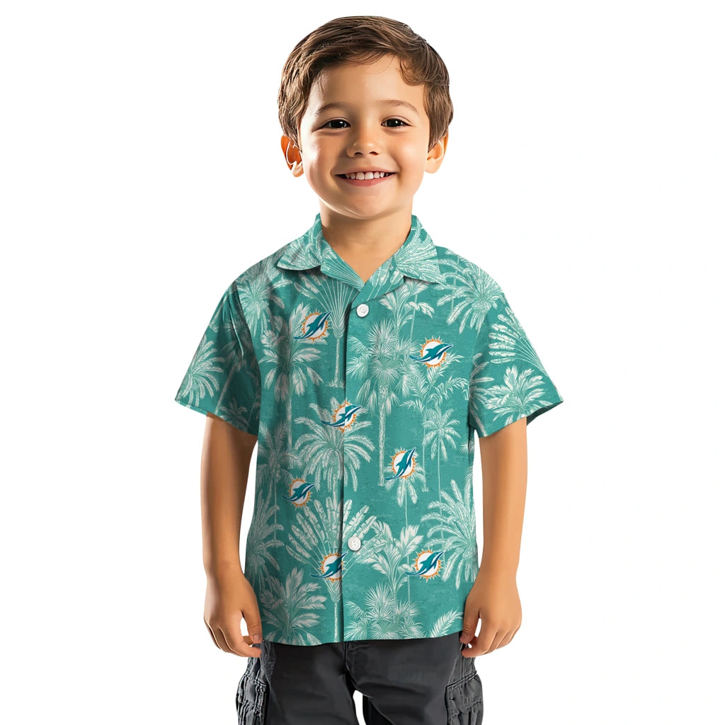 Miami Dolphins Hawaiian Shirt - Vintage Palm Tree | Moonbestprint