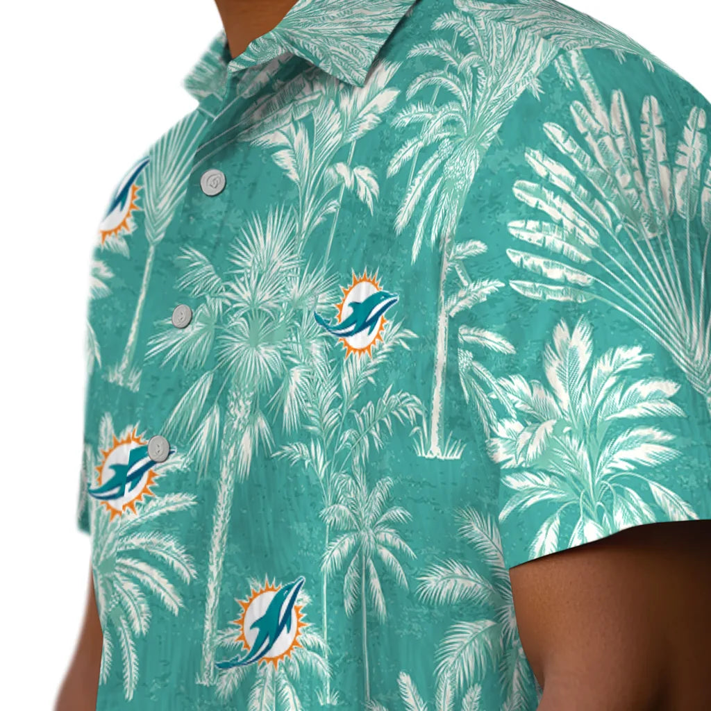 Miami Dolphins Hawaiian Shirt - Vintage Palm Tree | Moonbestprint