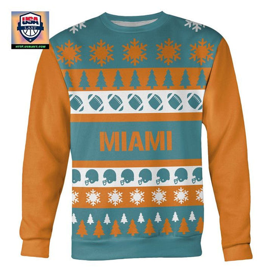 Miami Football Ugly Christmas Sweater ? Usalast