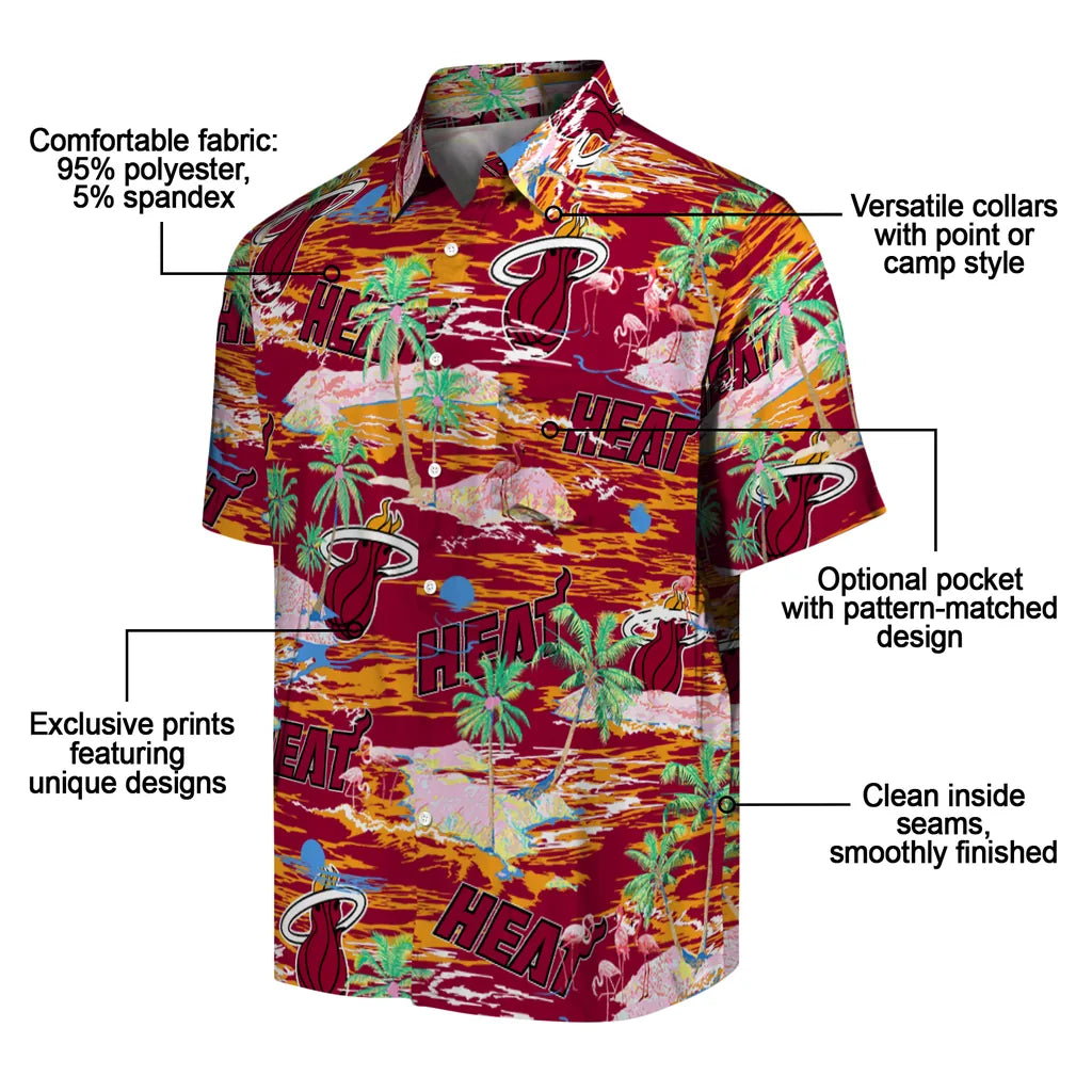 Miami Heat Flamingo Retreat 2026 Hawaiian Shirt – Moonbestprint