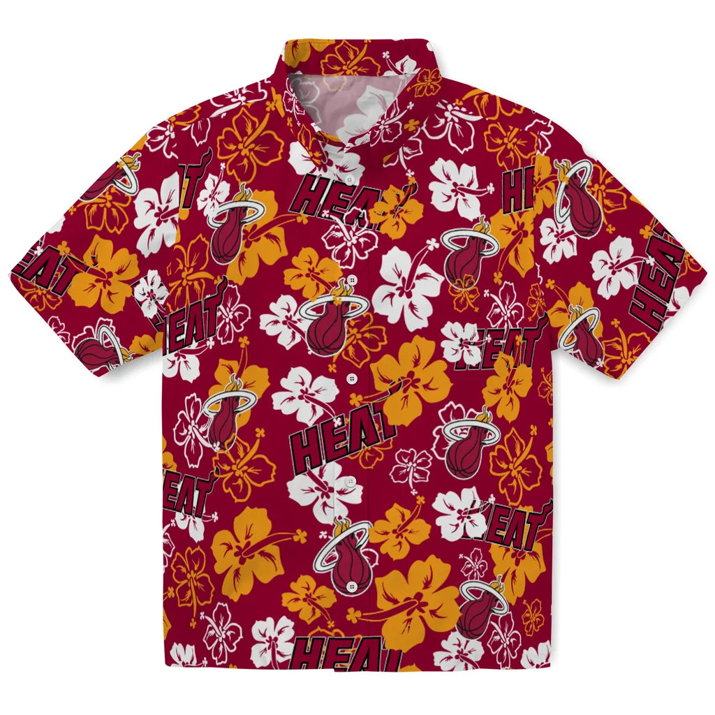 Miami Heat Hibiscus Bloom Hawaiian Shirt – Moonbestprint