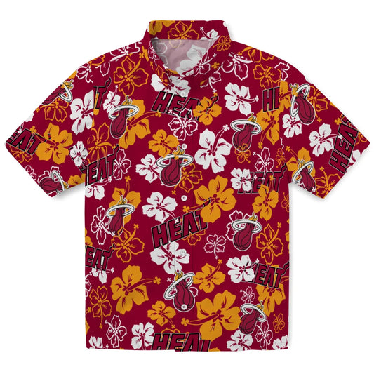Miami Heat Hibiscus Bloom Hawaiian Shirt – Moonbestprint