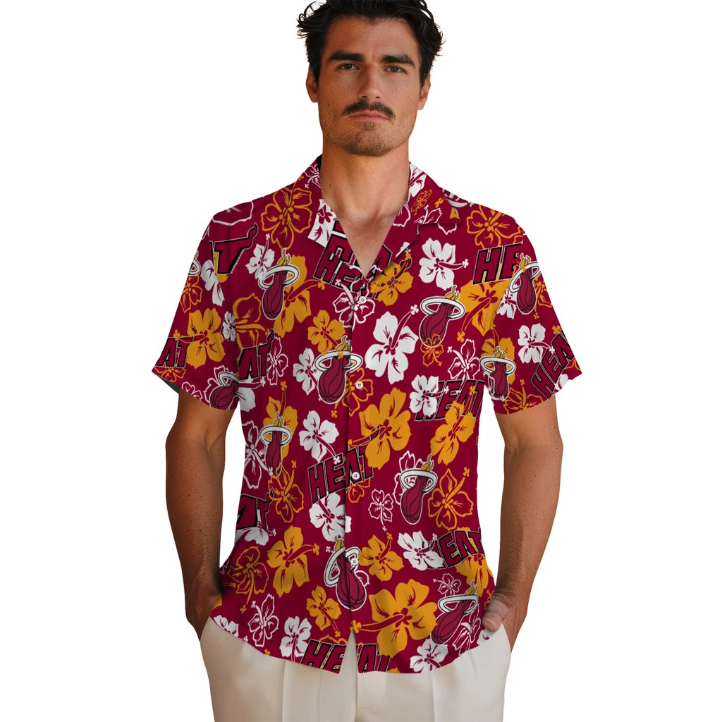 Miami Heat Hibiscus Bloom Hawaiian Shirt – Moonbestprint