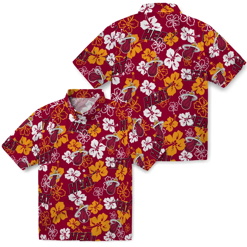 Miami Heat Hibiscus Bloom Hawaiian Shirt – Moonbestprint