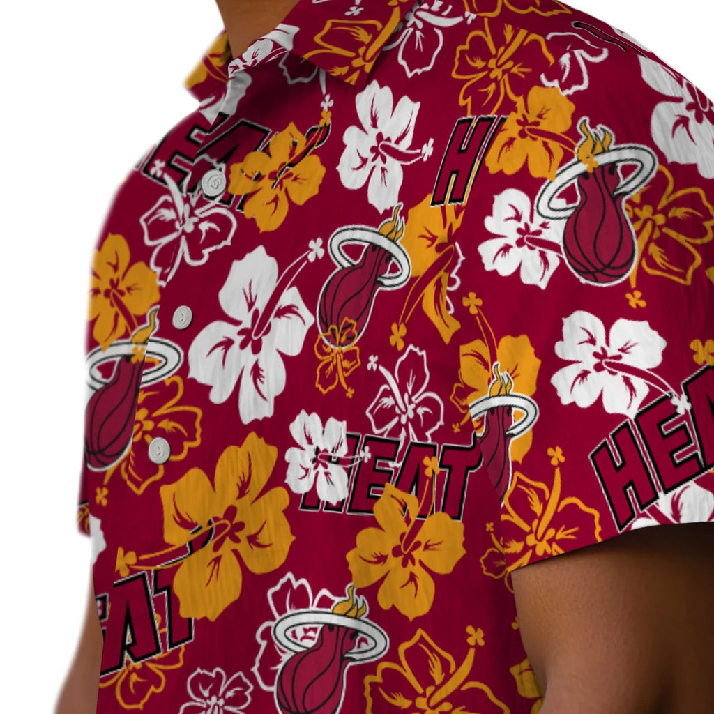 Miami Heat Hibiscus Bloom Hawaiian Shirt – Moonbestprint