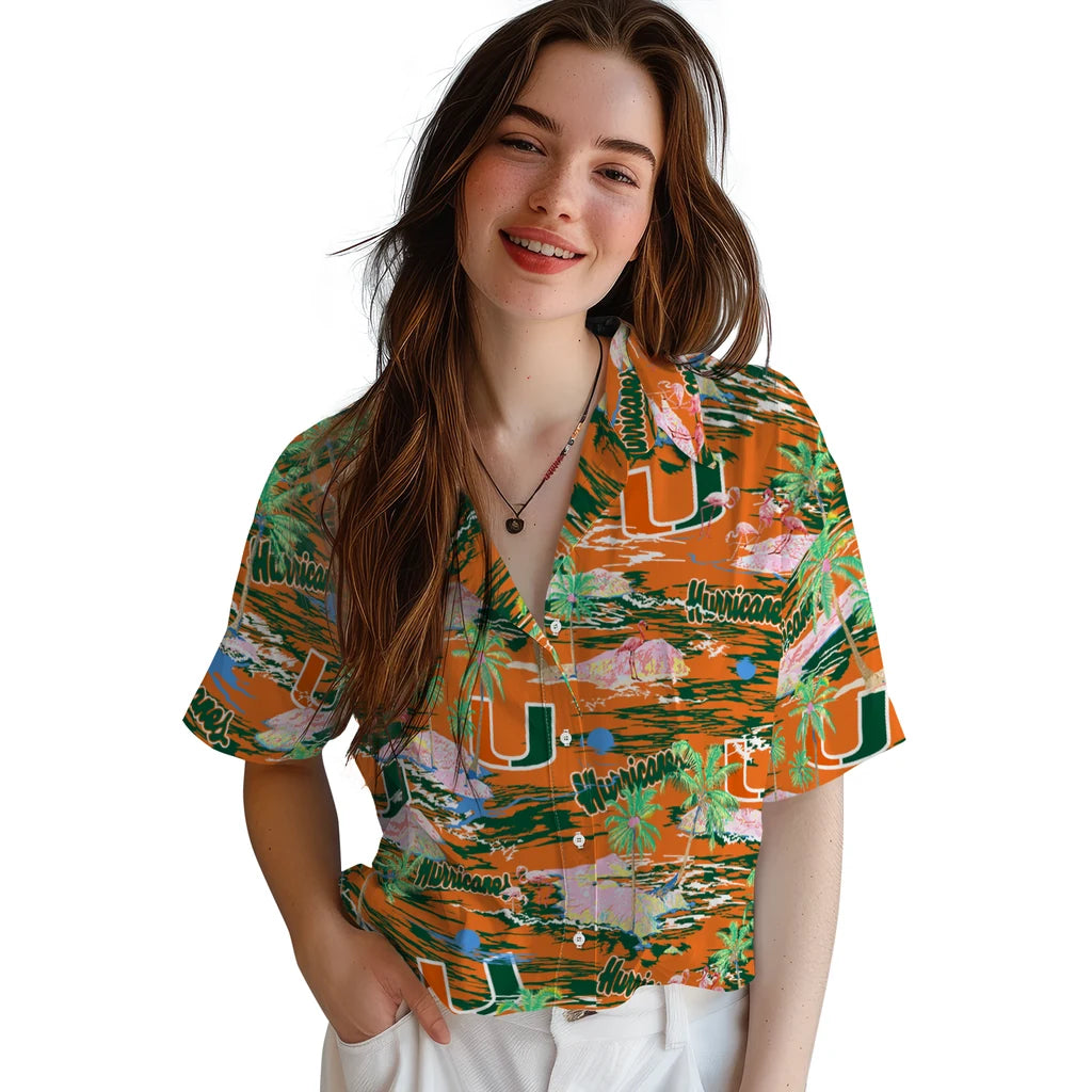 Miami Hurricanes Flamingo Retreat 2026 Hawaiian Shirt – Moonbestprint
