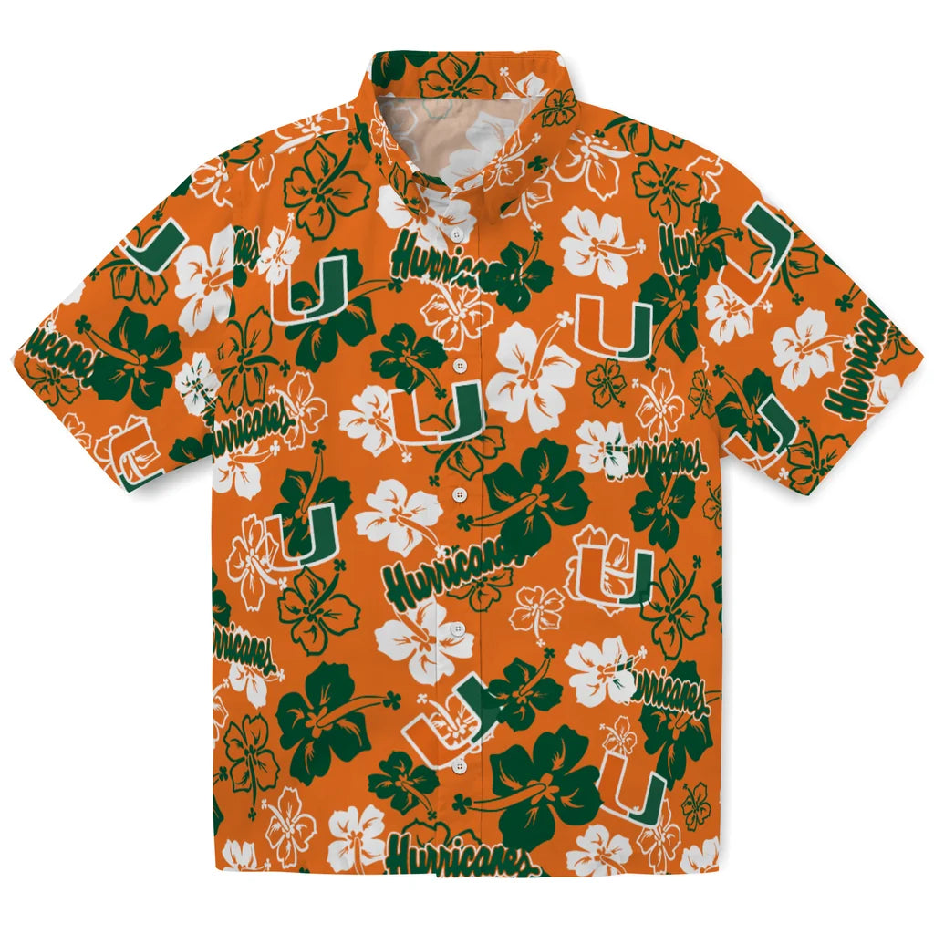 Miami Hurricanes Hibiscus Bloom Hawaiian Shirt – Moonbestprint